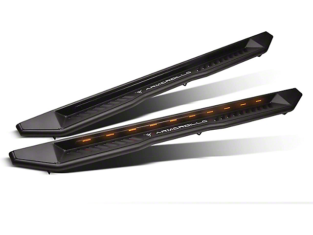 Armordillo FX Running Boards with LED Lights; Matte Black (05-23 Tacoma Double Cab)
