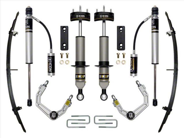 ICON Vehicle Dynamics 0 to 2-Inch EXP Suspension Lift Kit with Billet Upper Control Arms; Stage 3 (05-23 6-Lug Tacoma, Excluding TRD Pro)