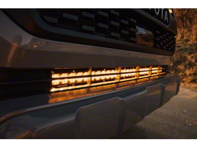 Heretic Studios 30-Inch LED Light Bar with Behind the Grille Mounting Brackets; Flood Beam; Amber Lens (16-23 Tacoma)