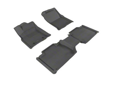 3D MAXpider KAGU Series All-Weather Custom Fit Front and Rear Floor Liners; Black (16-17 Tacoma Access Cab w/ Automatic Transmission & 2nd Row Seats)