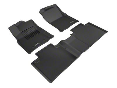 3D MAXpider KAGU Series All-Weather Custom Fit Front and Rear Floor Liners; Black (16-17 Tacoma Access Cab w/ Automatic Transmission & w/o 2nd Row Seats)