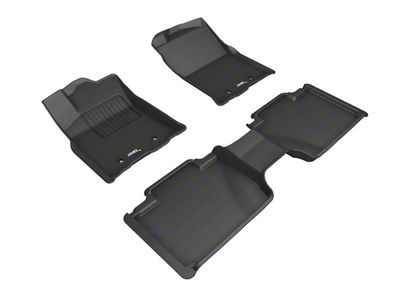 3D MAXpider KAGU Series All-Weather Custom Fit Front and Rear Floor Liners; Black (18-23 Tacoma Access Cab w/ 2nd Row Seats)