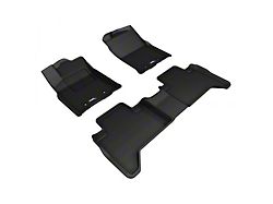 3D MAXpider KAGU Series All-Weather Custom Fit Front and Rear Floor Liners; Black (18-23 Tacoma Double Cab)