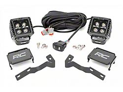 Rough Country 2-Inch Black Series White DRL LED Ditch Light Kit (16-23 Tacoma)