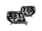 Halogen Headlights; Black Housing; Clear Lens (05-11 Tacoma)