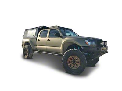 Prinsu Habitat Roof Rack with Standard Wind Deflector; White (05-23 Tacoma Access Cab, Double Cab)