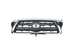 Upper Replacement Grille; Chrome/Black (05-10 Tacoma)