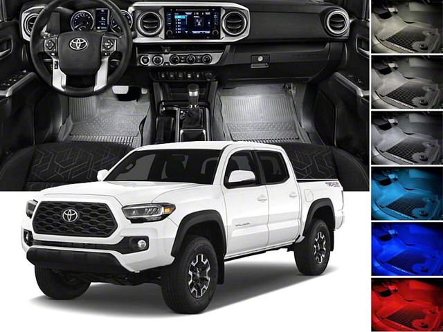 VLEDS Switched Footwell Light Kit; Front and Rear; White 5.5K (16-23 Tacoma)