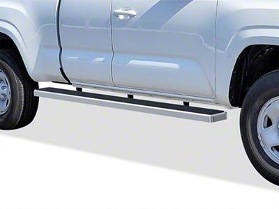 6-Inch iStep Wheel-to-Wheel Running Boards; Hairline Silver (05-23 Tacoma Access Cab)