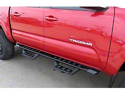 Drop Style Door to Door Nerf Side Step Bars; Black (05-23 Tacoma Double Cab)