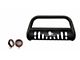 Bull Bar with Skid Plate and 5.30-Inch Red Round Flood LED Lights; Textured Black (05-15 Tacoma)