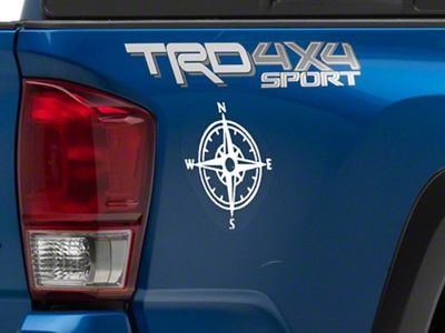 SEC10 Small Compass Decals; White (05-23 Tacoma)