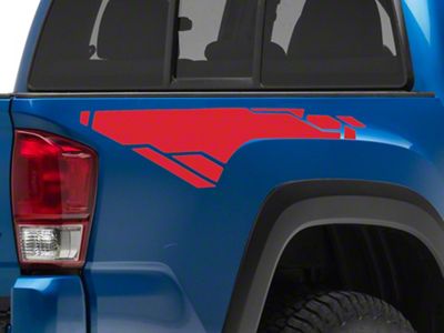 SEC10 Rear Bed Graphic; Red (05-23 Tacoma)