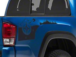 SpeedForm Rear Bed Compass Decal; Matte Black (05-23 Tacoma)