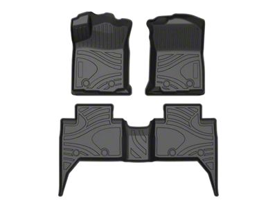 Front and Rear Floor Liners; Black (16-23 Tacoma Double Cab)