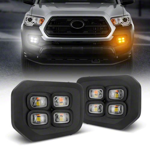 Tacoma 4-Eye Style LED Fog Lights with Amber Turn Signals (16-23 Tacoma ...