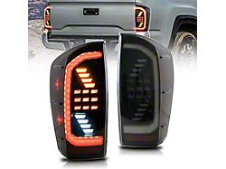Sequential LED Tail Lights; Black Housing; Smoked Lens (16-23 Tacoma)