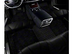 Double Layer Diamond Front and Rear Floor Mats; Base Layer Black and Top Layer Black (16-23 Tacoma Access Cab)