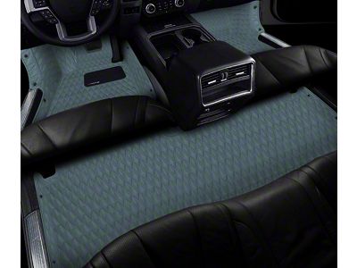 Single Layer Diamond Front Floor Mats; Full Gray (05-14 Tacoma Regular Cab w/ Bench Seat)