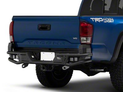 Ironman 4x4 Raid Series Rear Bumper with Two Flood Beam Clear and Two Flood Beam Red LED Cube Lights (16-23 Tacoma)