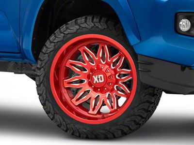 XD Gunner Candy Red Milled 6-Lug Wheel; 20x10; -18mm Offset (16-23 Tacoma)