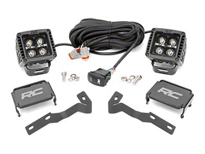 Rough Country Black Series Amber DRL LED Ditch Light Kit; Spot Beam (05-15 Tacoma)