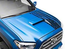 SEC10 Half Hood Flag Decal; Gloss Black (05-23 Tacoma)