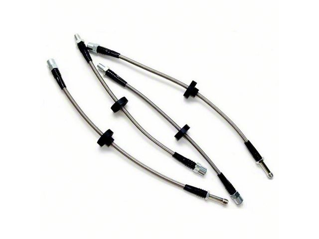 Braided Stainless Steel Brake Line Kit; Front and Rear (05-17 6-Lug Tacoma, Excluding Pre Runner)