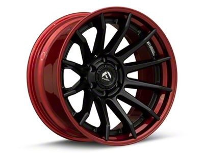 Fuel Wheels Fusion Forged Burn Matte Black with Candy Red Lip 6-Lug Wheel; 24x12; -44mm Offset (2024 Tacoma)