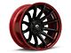 Fuel Wheels Fusion Forged Burn Matte Black with Candy Red Lip 6-Lug Wheel; 24x12; -44mm Offset (16-23 Tacoma)