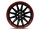Fuel Wheels Fusion Forged Burn Matte Black with Candy Red Lip 6-Lug Wheel; 24x12; -44mm Offset (2024 Tacoma)