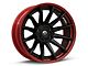 Fuel Wheels Fusion Forged Burn Matte Black with Candy Red Lip 6-Lug Wheel; 24x12; -44mm Offset (16-23 Tacoma)