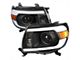 LED Bar Projector Headlights; Matte Black Housing; Clear Lens (05-11 Tacoma)