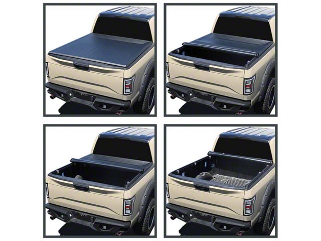 Roll Up Tonneau Cover; Black (16-23 Tacoma w/ 6-Foot Bed)