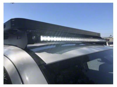 Cali Raised LED Front Runner Slimline Roof Rack Mounts with 42-Inch Amber Single Row LED Light Bar (05-23 Tacoma)