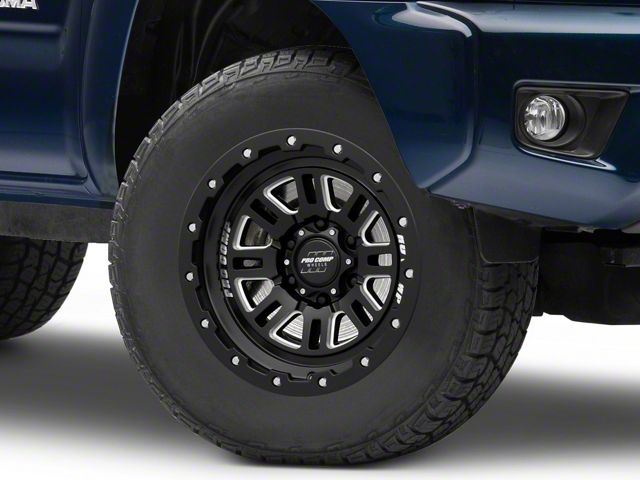 Pro Comp Wheels Cognos Satin Black Milled 6-Lug Wheel; 17x9; -6mm Offset (05-15 Tacoma)