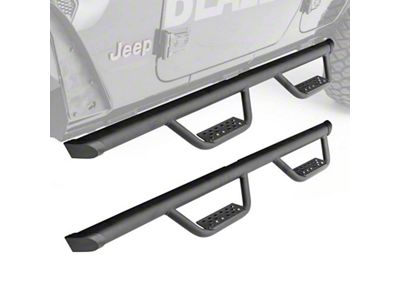 Go Rhino Dominator Xtreme D2 Side Step Bars; Textured Black (2024 Tacoma Double Cab)