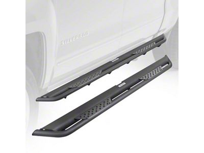 Go Rhino Dominator Xtreme DT Side Step Bars; Textured Black (2024 Tacoma Double Cab)