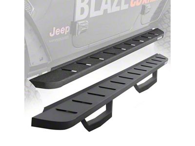 Go Rhino RB10 Running Boards with Drop Steps; Textured Black (2024 Tacoma Double Cab)