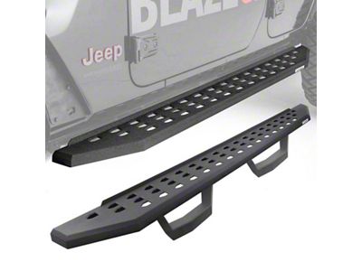 Go Rhino RB20 Running Boards with Drop Steps; Protective Bedliner Coating (2024 Tacoma Double Cab)