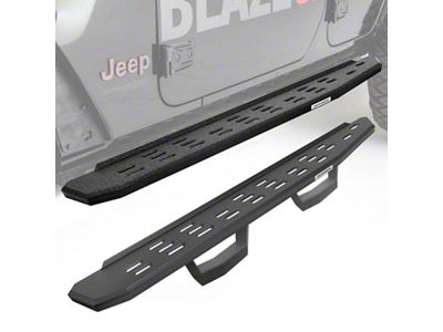 Go Rhino RB30 Running Boards with Drop Steps; Protective Bedliner Coating (2024 Tacoma Double Cab)