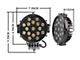 Rugged Heavy Duty Grille Guard with 7-Inch Black Round LED Lights; Black (05-15 Tacoma)