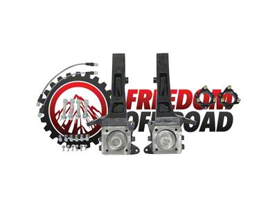 Freedom Offroad 7-Inch Front Lift Spindles with Extended Brake Lines (05-15 Tacoma Pre Runner; 16-23 2WD Tacoma)