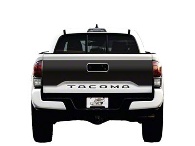 Hood Graphic; Matte Black with White Outline (16-23 Tacoma TRD Pro)