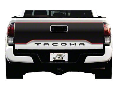Topographic Map Tailgate Graphic; Black with Gloss Black Outline (16-23 Tacoma)