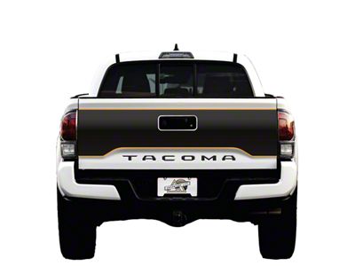 Topographic Map Tailgate Graphic; Black with Gray Outline (16-23 Tacoma)