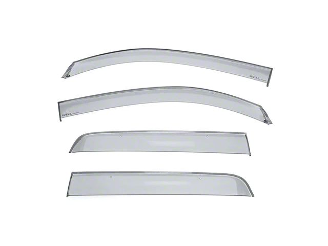 WELLvisors Off-Road Series Taped-on Window Visors Wind Deflectors; Front and Rear; Dark Tint (16-23 Tacoma Double Cab)