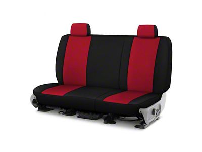 Genuine Neoprene Custom 2nd Row Bench Seat Covers; Red/Black (05-11 Tacoma Double Cab)