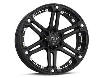 Tuff A.T. T01 Flat Black with Chrome Inserts 6-Lug Wheel; 20x9; -13mm Offset (2024 Tacoma)