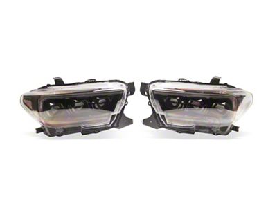 Raxiom CXR Series V2 LED Projector Headlights; Black Housing; Clear Lens (16-23 Tacoma w/ Factory Halogen DRL)
